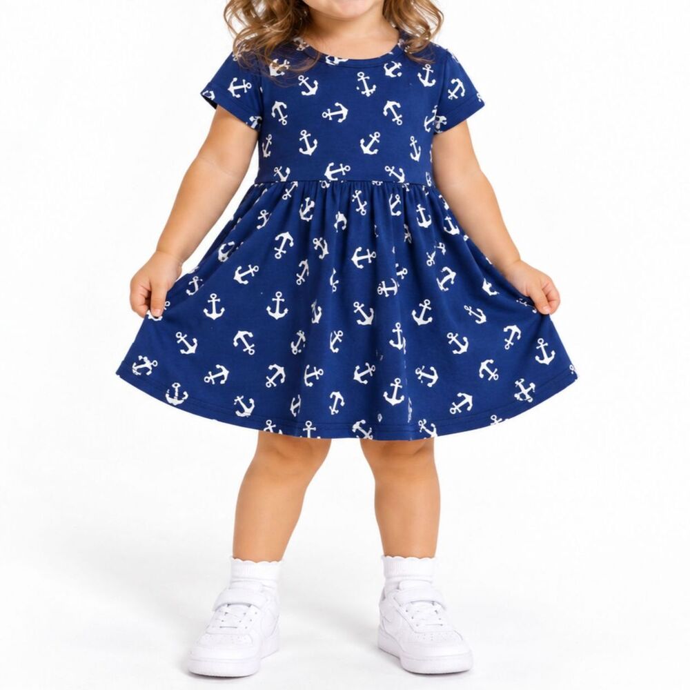🔥 5 for $30 🔥 Emma & Elsa Toddler Anchor Print Dress | 2T